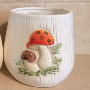 Vintage mushroom canisters